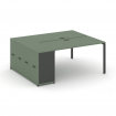 Concept Рабочая станция с опорным распаш. шкафом CN.DRS-220 A Кобо/Антрацит/Металл Антрацит 2000*148