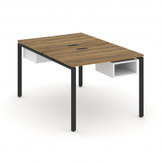 Concept Рабочая станция 2 сторонняя с подвесными тумбами на 2 места CN.DRS-101 Сандал Янтарный/Белый