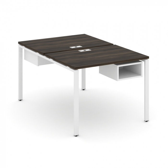 Concept Рабочая станция 2 сторонняя с подвесными тумбами на 2 места CN.DRS-101 Дуб Мали/Белый Брилли