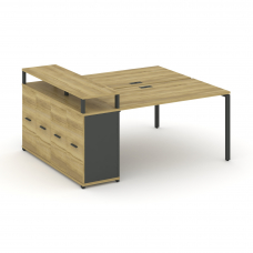 Concept Рабочая станция с опорным распаш. шкафом с верх. горизонтом CN.DRS-224 A Дуб Винченцо/Антра