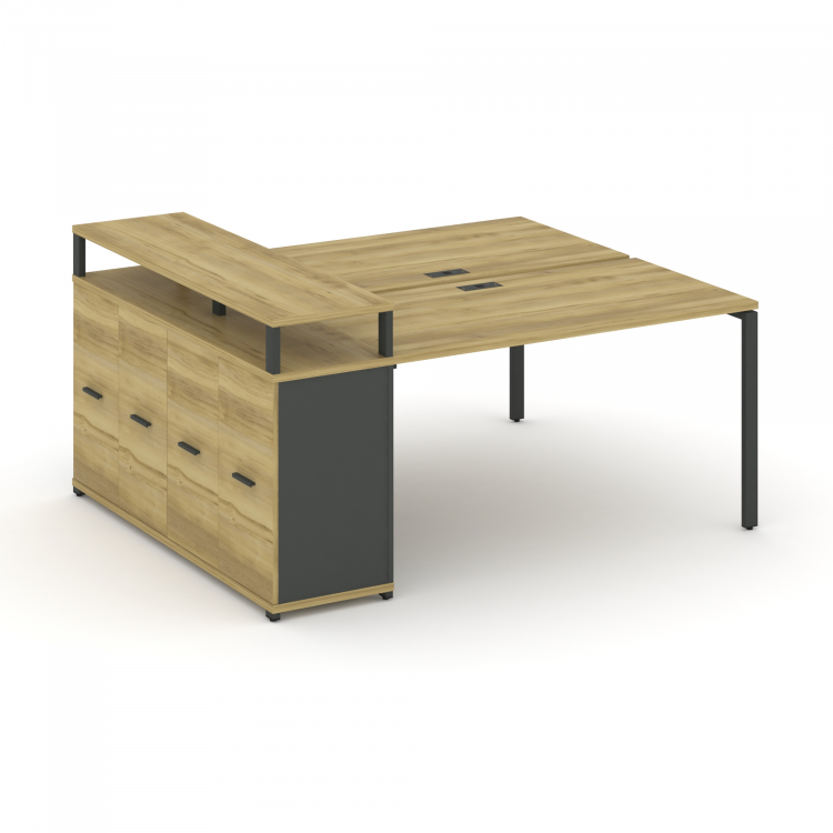 Concept Рабочая станция с опорным распаш. шкафом с верх. горизонтом CN.DRS-224 A Дуб Винченцо/Антра