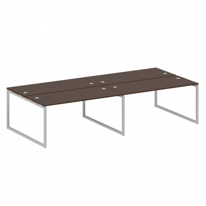 Metal System Quattro Рабочая станция на 4 места на О-образном м/к 40БО.СМ-4.4 Венге Цаво/Металл Серы
