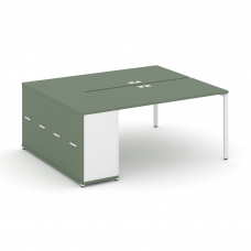 Concept Рабочая станция с опорным распаш. шкафом CN.DRS-220 W Кобо/Белый Бриллиант/Металл Белый 2000