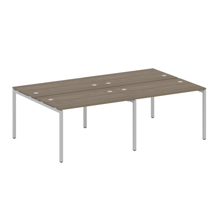 Metal System Quattro Рабочая станция на 4 места на П-образном м/к 40БП.СМ-4.2 Вяз Благородный/Металл