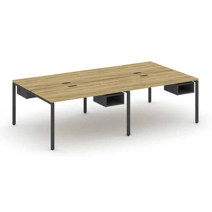 Концепт Рабочая станция двухсторонняя с подвесными тумбами на 4 места CN.DRS-124 Дуб Винченцо/Антрац