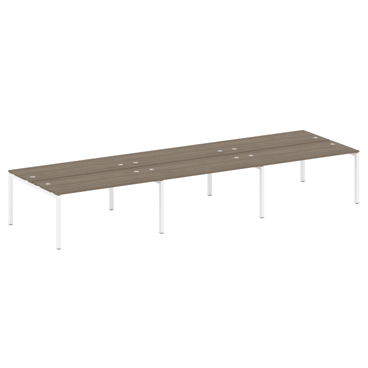 Metal System Quattro Рабочая станция на 6 раб. мест на П-образном м/к 50БП.СМ-6.4 Вяз Благородный/Ме