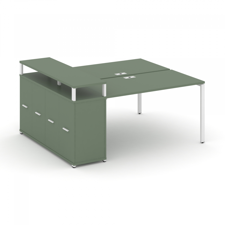 Concept Рабочая станция с опорным распаш. шкафом с верх. горизонтом CN.DRS-224 W Кобо/Металл Белый