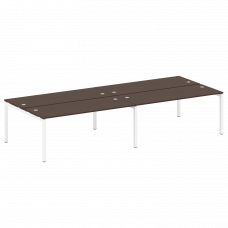 Metal System Quattro Рабочая станция на 4 места на П-образном м/к 50БП.СМ-4.5 Венге Цаво/Металл Белы