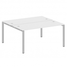 Metal System Рабочая станция на П-образном м/к БП.РАС-СП-2.4 Белый/Металл Серый 1600*1475*750