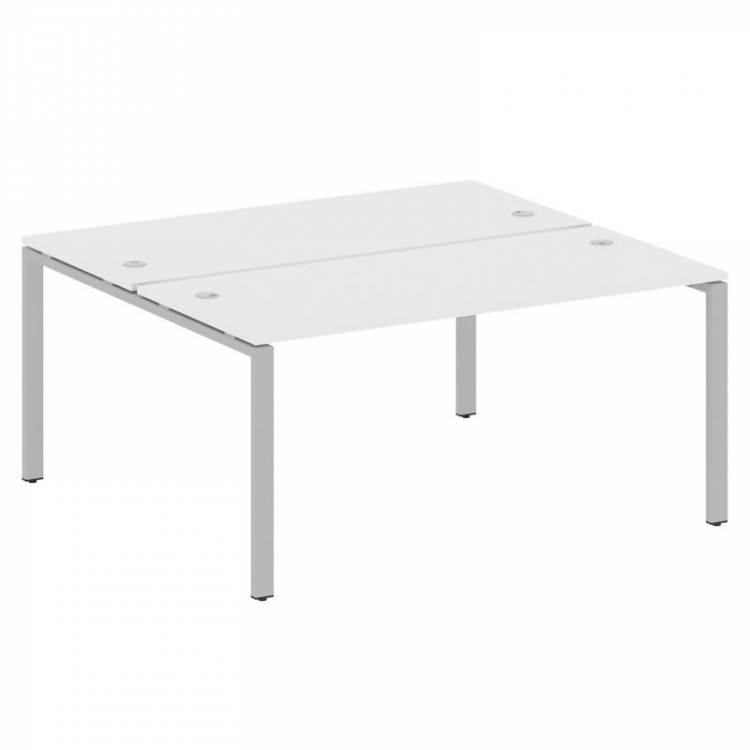 Metal System Рабочая станция на П-образном м/к БП.РАС-СП-2.4 Белый/Металл Серый 1600*1475*750