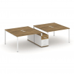 Concept Рабочая станция 4 места с двухсторонней опорной тумбой CN.DRS-311 W Сандал Янтарный/Белый Бр