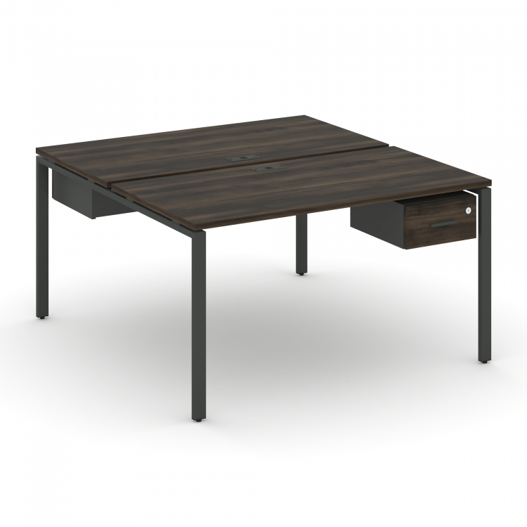 Concept Рабочая станция 2 сторонняя с подвесными тумбами на 2 места CN.DRS-110 A Дуб Мали/Антрацит/М