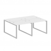 Metal System Рабочая станция на 4 места на О-образном м/к БО.СМ-4.1 Белый/Металл Серый 2000*1475*750