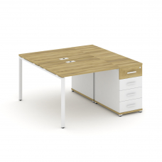 Concept Рабочая станция с 1 опорной тумбой CN.DRS-401 W Дуб Винченцо/Белый Бриллиант/Металл Белый 14
