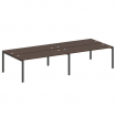 Metal System Рабочая станция на 4 места на П-образном м/к БП.СМ-4.5 Венге Цаво/Металл Антрацит 3600*