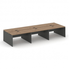 Style Project Рабочая станция 2-х сторон. SN-D.DRS-083 Дуб Табак/Антрацит/Черная Заглушка 4140*1632*