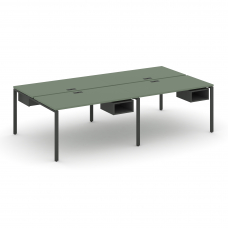 Concept Рабочая станция двухсторонняя с подвесными тумбами на 4 места CN.DRS-123 Кобо/Антрацит/Метал