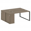 Metal System Рабочая станция с шкафом-купе на О-образном м/к БО.РС-СШК-1.3 Т Вяз Благородный/Металл