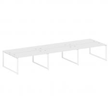 Metal System Рабочая станция на 6 мест на О-образном м/к БО.СМ-6.4 Белый/Металл Белый 4800*1475*750