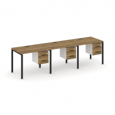 Concept Рабочая станция односторонняя с подвес. тумбами 3 места CN.ORS-133 B Сандал Янтарный/Белый Б