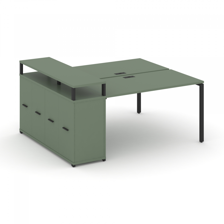 Concept Рабочая станция с опорным распаш. шкафом с верх. горизонтом CN.DRS-221 B Кобо/Металл Черный