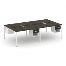 Concept Рабочая станция двухсторонняя с подвесными тумбами на 4 места CN.DRS-139 W Дуб Мали/Белый Бр