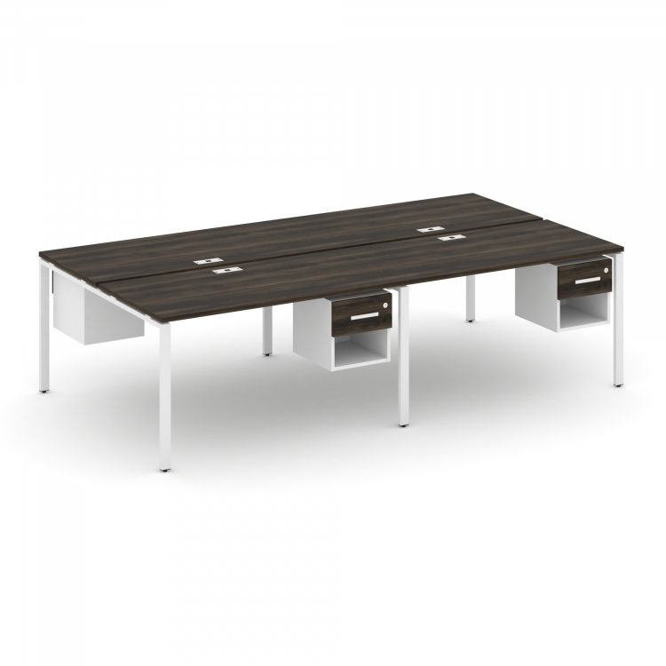 Concept Рабочая станция двухсторонняя с подвесными тумбами на 4 места CN.DRS-139 W Дуб Мали/Белый Бр