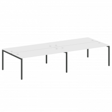 Metal System Quattro Рабочая станция на 4 места на П-образном м/к 40БП.СМ-4.5 Белый/Металл Антрацит
