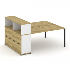 Concept Рабочая станция с опорным распаш. шкафом с надставкой низ. CN.DRS-228 B Дуб Винченцо/Белый Б
