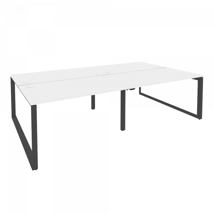 Onix Рабочая станция на О-образном м/к O.MO-D.RS-4.3.8 Белый Бриллиант/Металл Антрацит 2760*1635*750
