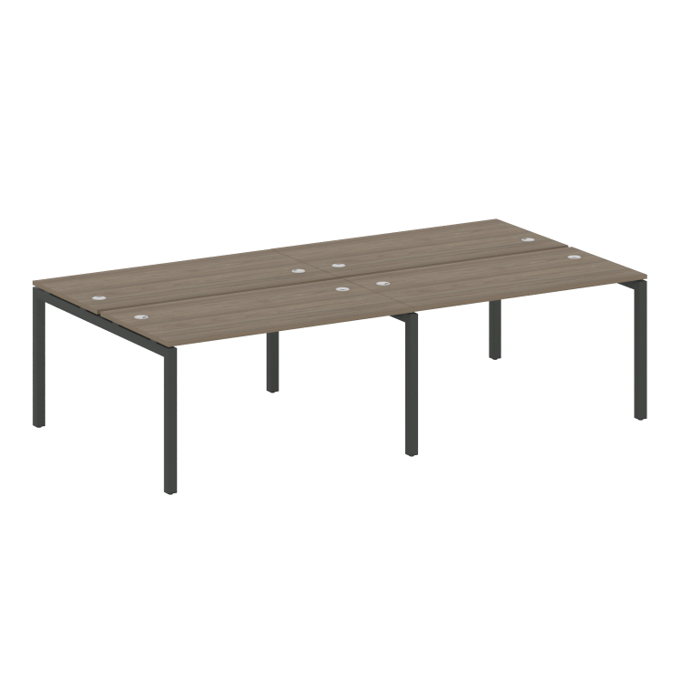 Metal System Quattro Рабочая станция на 4 места на П-образном м/к 50БП.СМ-4.3 Вяз Благородный/Металл