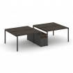 Concept Рабочая станция 4 места с двухсторонней опорной тумбой CN.DRS-312 A Дуб Мали/Антрацит/Металл