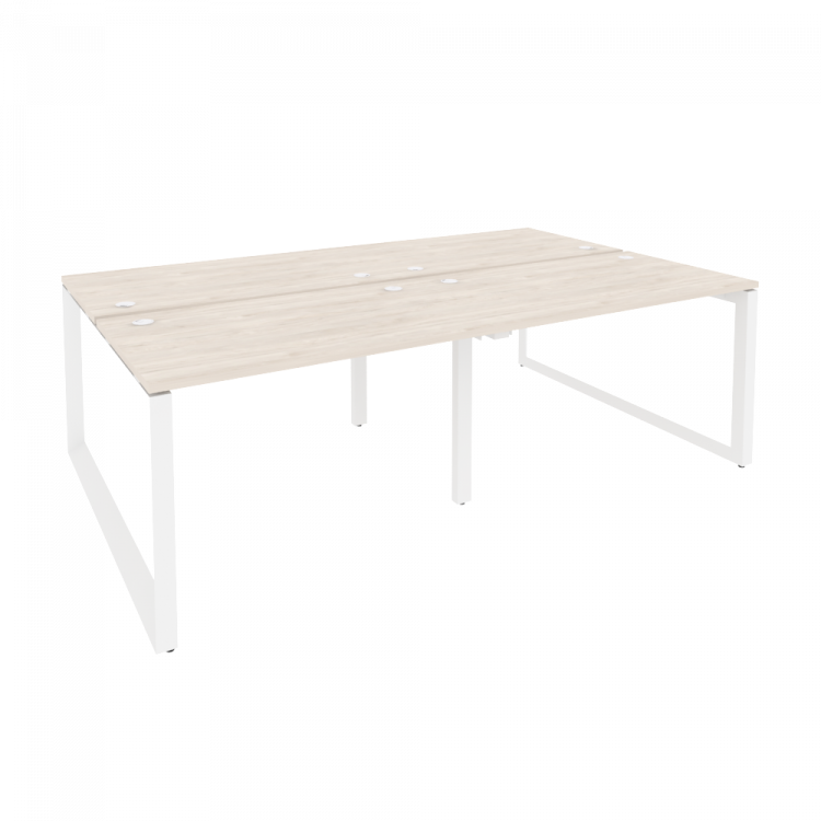 Onix Рабочая станция на О-образном м/к O.MO-D.RS-4.2.7 Денвер Светлый/Металл Белый 2360*1475*750