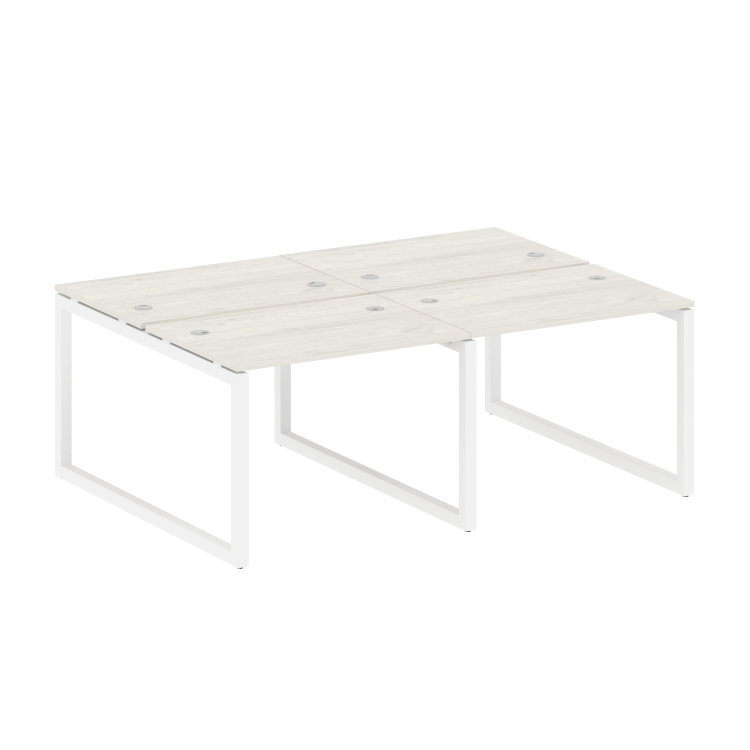 Metal System Quattro Рабочая станция на 4 места на О-образном м/к 50БО.СМ-4.1 Дуб Наварра/Металл Бел