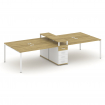 Concept Рабочая станция 4 места с 1 опорной тумбой CN.DRS-436 W Дуб Винченцо/Белый Бриллиант/Металл
