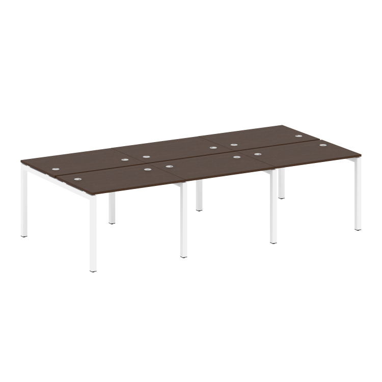 Metal System Quattro Рабочая станция на 6 раб. мест на П-образном м/к 50БП.СМ-6.1 Венге Цаво/Металл