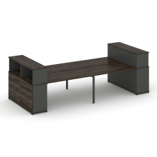 Concept Рабочая станция с опорными распаш. шкафами с надставкой низ. CN.DRS-271 A Дуб Мали/Антрацит/