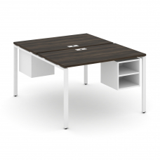 Concept Рабочая станция 2 сторонняя с подвесными тумбами на 2 места CN.DRS-106 Дуб Мали/Белый Брилли