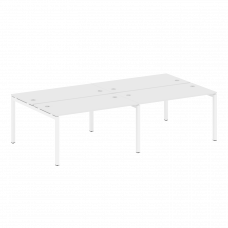 Metal System Quattro Рабочая станция на 4 места на П-образном м/к 50БП.СМ-4.3 Белый/Металл Белый 280