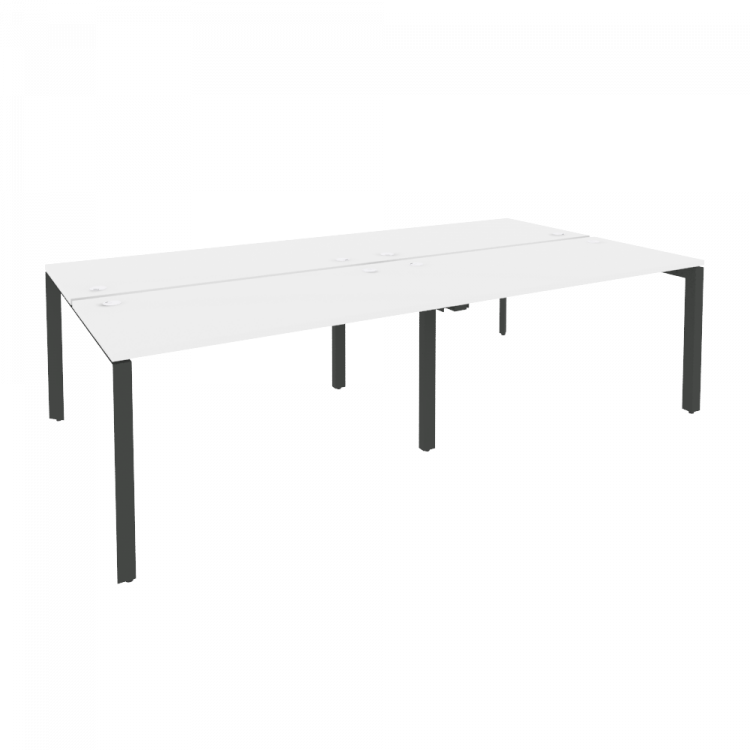 Onix Рабочая станция на П-образном м/к O.MP-D.RS-4.3.7 Белый Бриллиант/Металл Антрацит 2760*1475*750