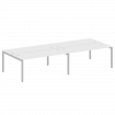 Metal System Quattro Рабочая станция на 4 места на П-образном м/к 50БП.СМ-4.5 Белый/Металл Серый 360