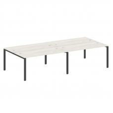 Metal System Рабочая станция на 4 места на П-образном м/к БП.СМ-4.4 Дуб Наварра/Металл Антрацит 3200