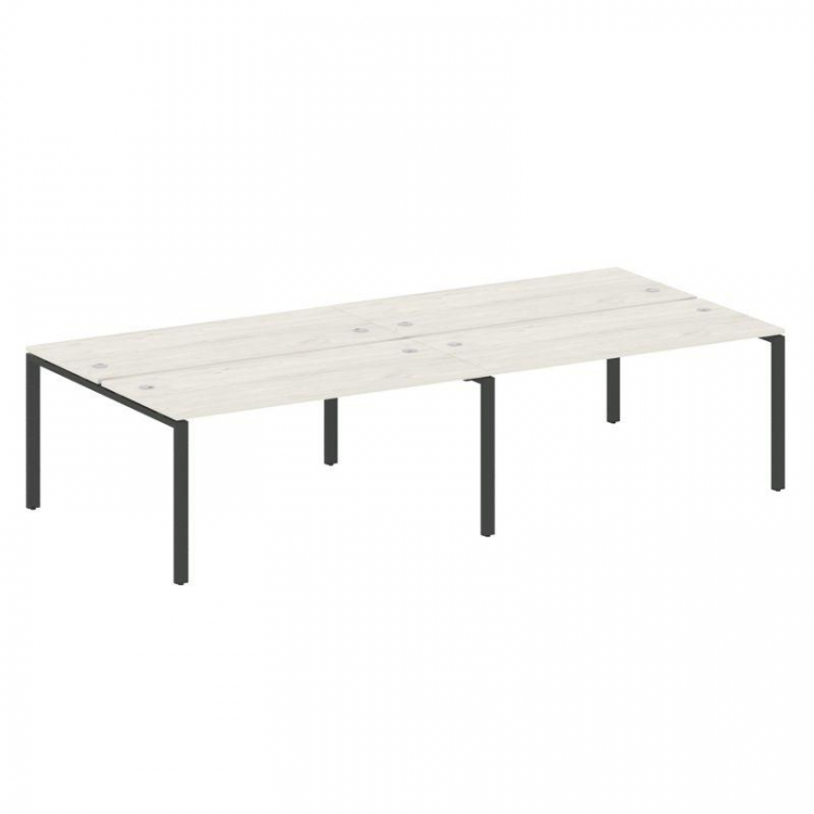 Metal System Рабочая станция на 4 места на П-образном м/к БП.СМ-4.4 Дуб Наварра/Металл Антрацит 3200