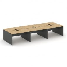 Style Project Рабочая станция 2-х сторон. SN-D.DRS-064 Тиквуд Светлый/Антрацит/Черная Заглушка 4740*