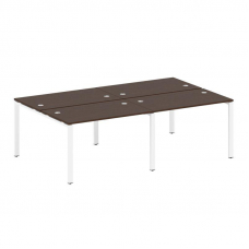 Metal System Рабочая станция на 4 места на П-образном м/к БП.СМ-4.2 Венге Цаво/Металл Белый 2400*147