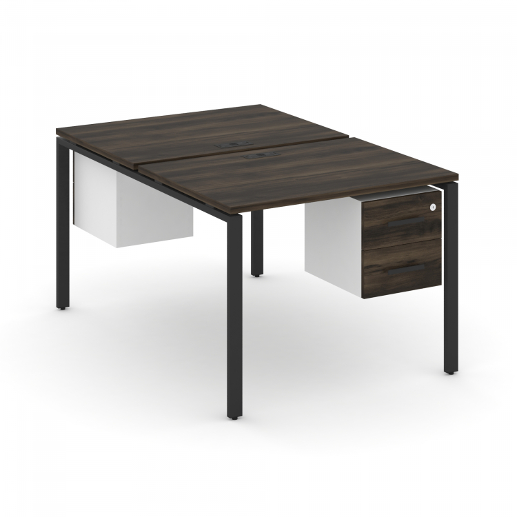 Concept Рабочая станция 2 сторонняя с подвесными тумбами на 2 места CN.DRS-113 B Дуб Мали/Белый Брил