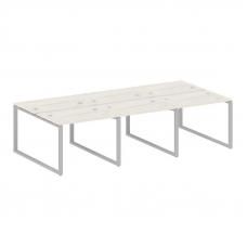 Metal System Рабочая станция на 6 мест на О-образном м/к БО.СМ-6.1 Дуб Наварра/Металл Серый 3000*147