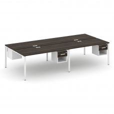 Concept Рабочая станция двухсторонняя с подвесными тумбами на 4 места CN.DRS-140 W Дуб Мали/Белый Бр