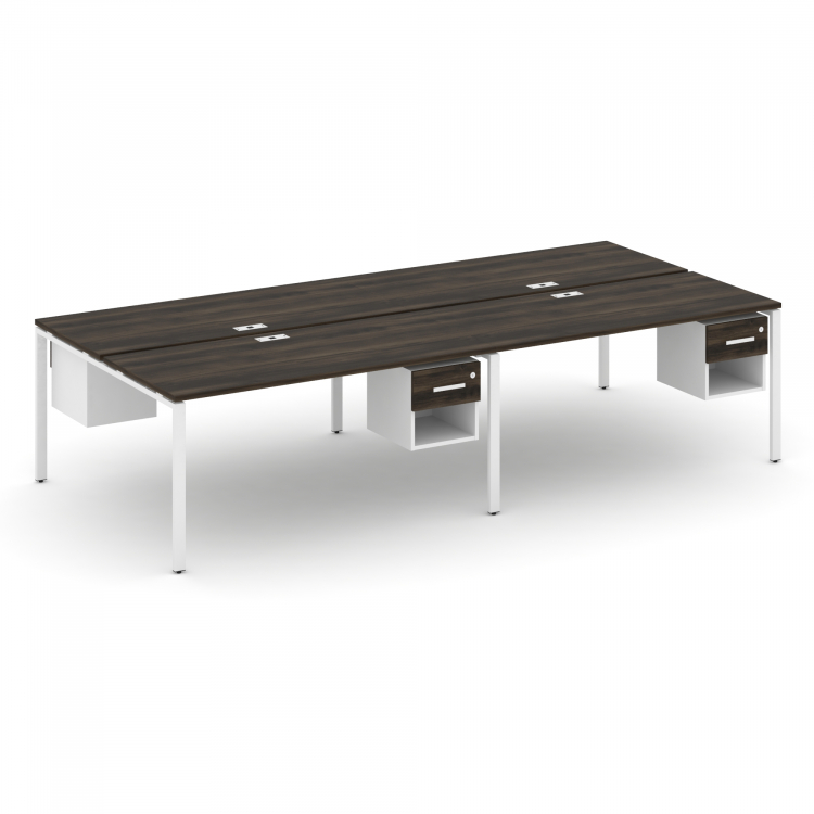 Concept Рабочая станция двухсторонняя с подвесными тумбами на 4 места CN.DRS-140 W Дуб Мали/Белый Бр