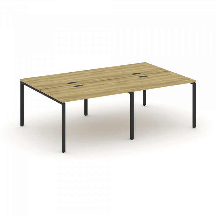 Concept Рабочая станция на 4 места CN.DRS-006 Дуб Винченцо/Металл Черный 2360*1480*750